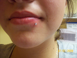 lip piercing